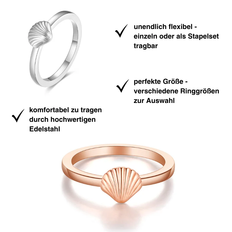Muschel Ring aus Edelstahl (Stapelring) - Image 3