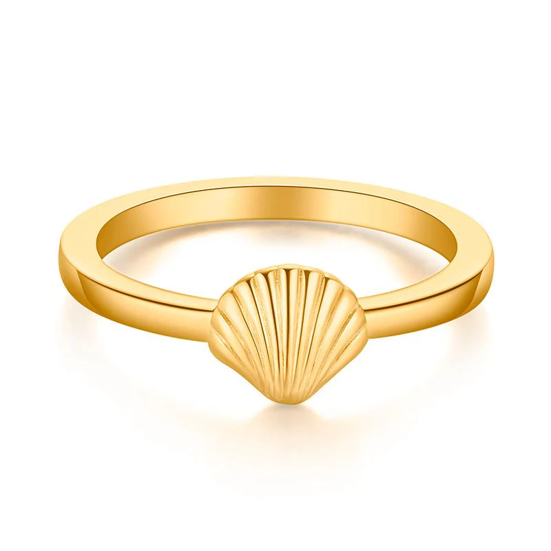 Muschel Ring aus Edelstahl (Stapelring) - Image 4