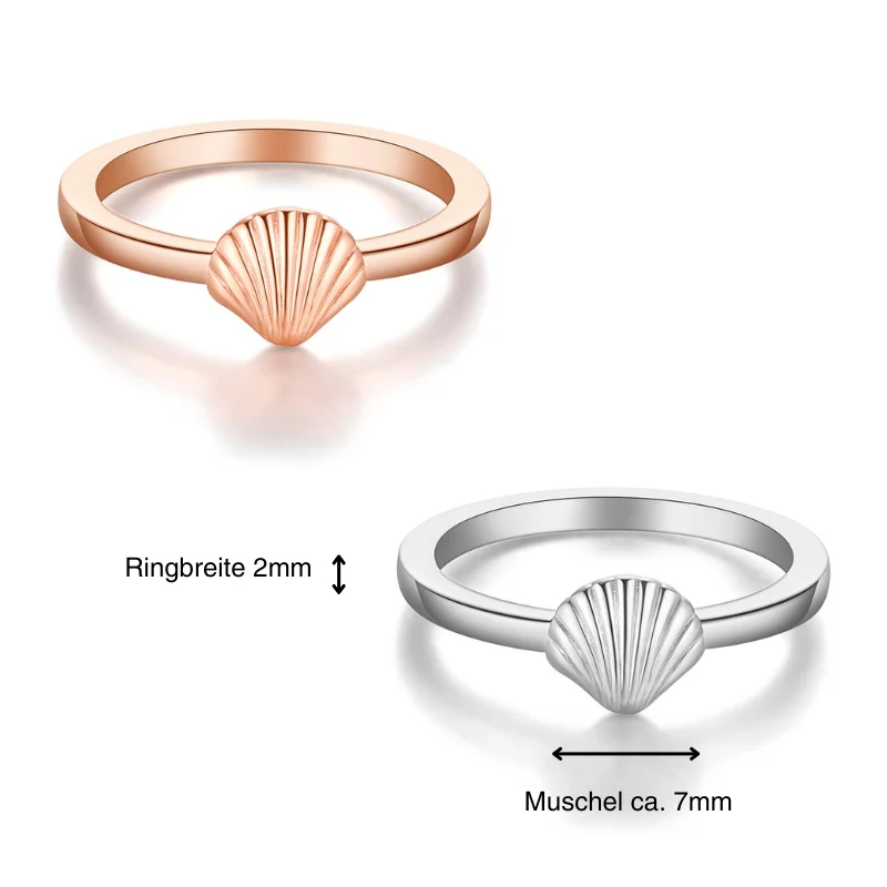 Muschel Ring aus Edelstahl (Stapelring) - Image 6