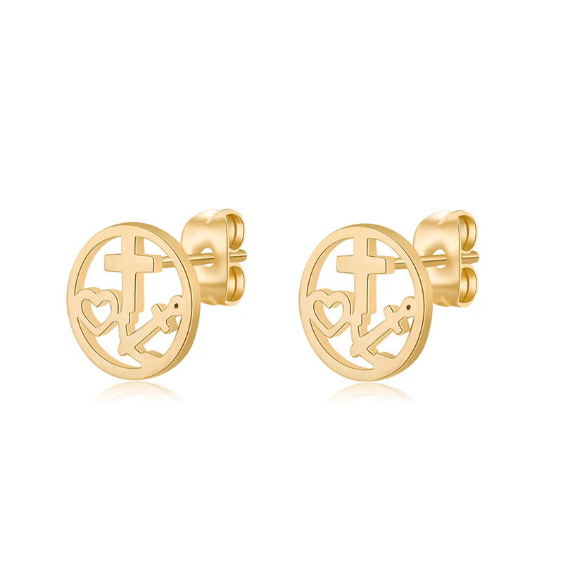 Ohrstecker Glaube Liebe Hoffnung aus Edelstahl - Image 4