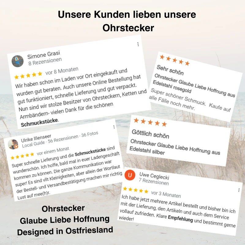 Ohrstecker Glaube Liebe Hoffnung aus Edelstahl - Image 7