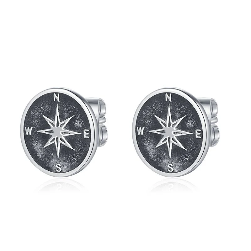 Ohrstecker Kompass aus Edelstahl (Kapitän rockt) - Image 3