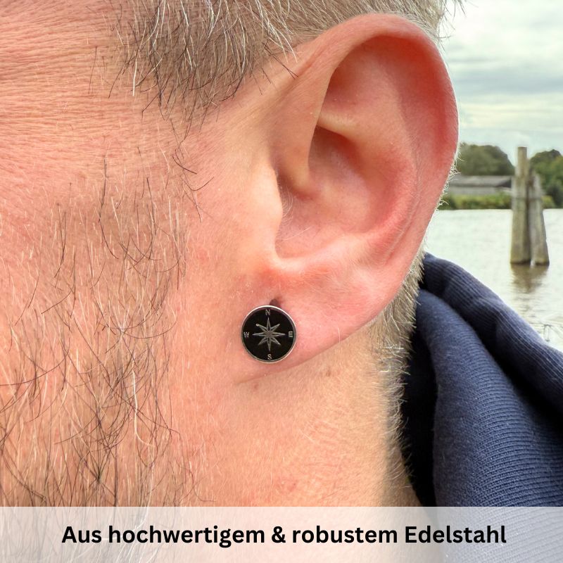 Ohrstecker Kompass aus Edelstahl (Kapitän rockt) - Image 4