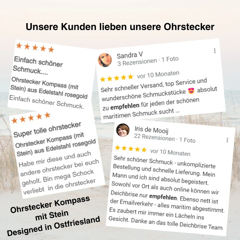 Ohrstecker Kompass (mit Stein) aus Edelstahl - Image 6