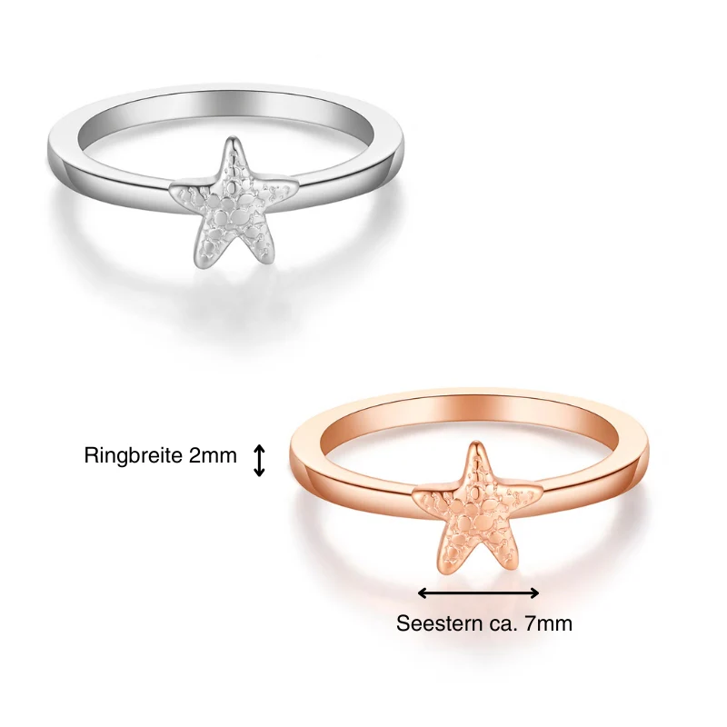 Seestern Ring aus Edelstahl (Stapelring) - Image 4