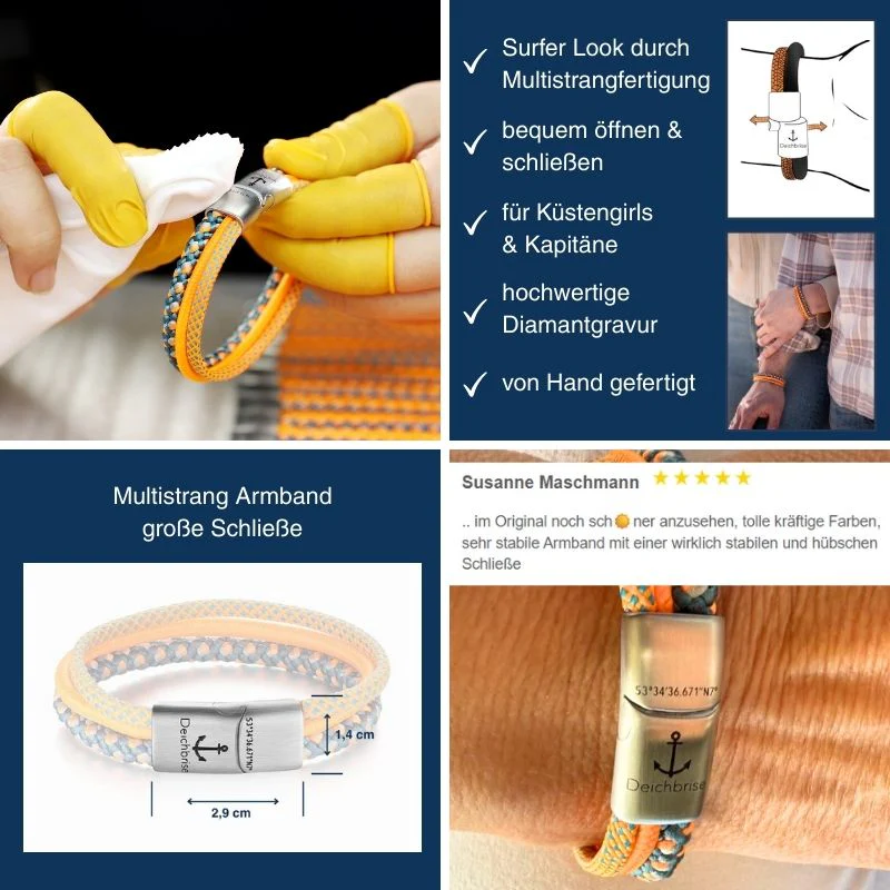 Leder & Segeltau Armband Summer Windsurfer (Multistrang) - Image 6