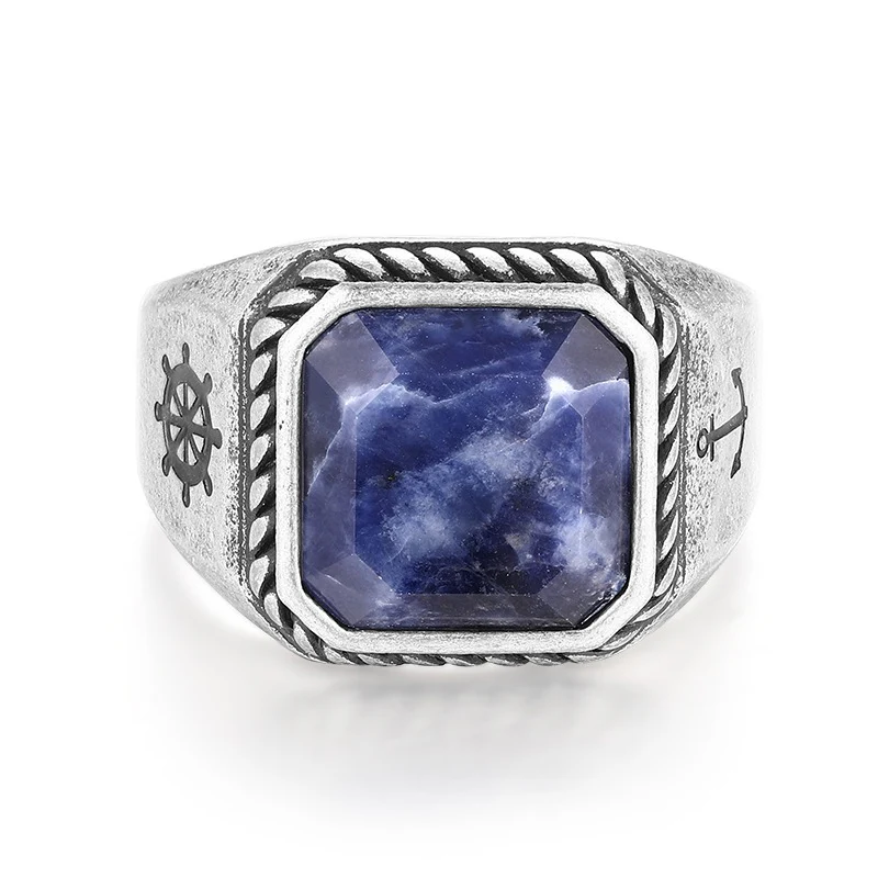 Siegelring Seeräuber (Onyx/Sodalith und Edelstahl) - Image 3