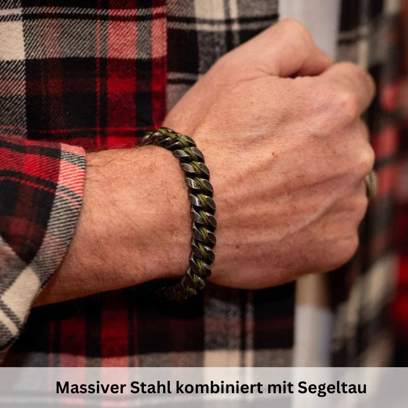 Stahltau Armband Green Sea (black-vintage) - Image 3