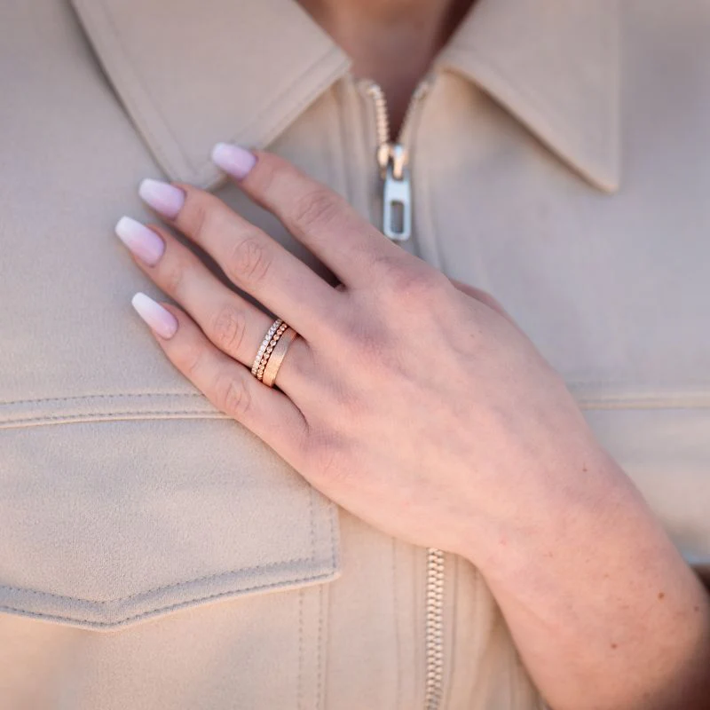 Stapelring-Set Wellenglitzern - Image 5