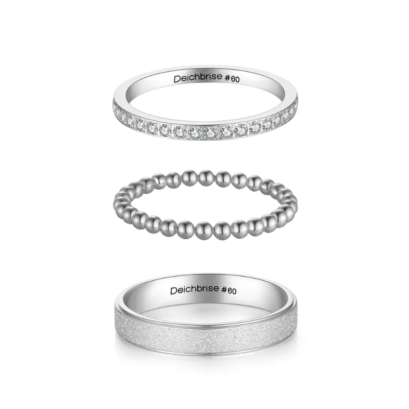 Stapelring-Set Wellenglitzern - Image 7