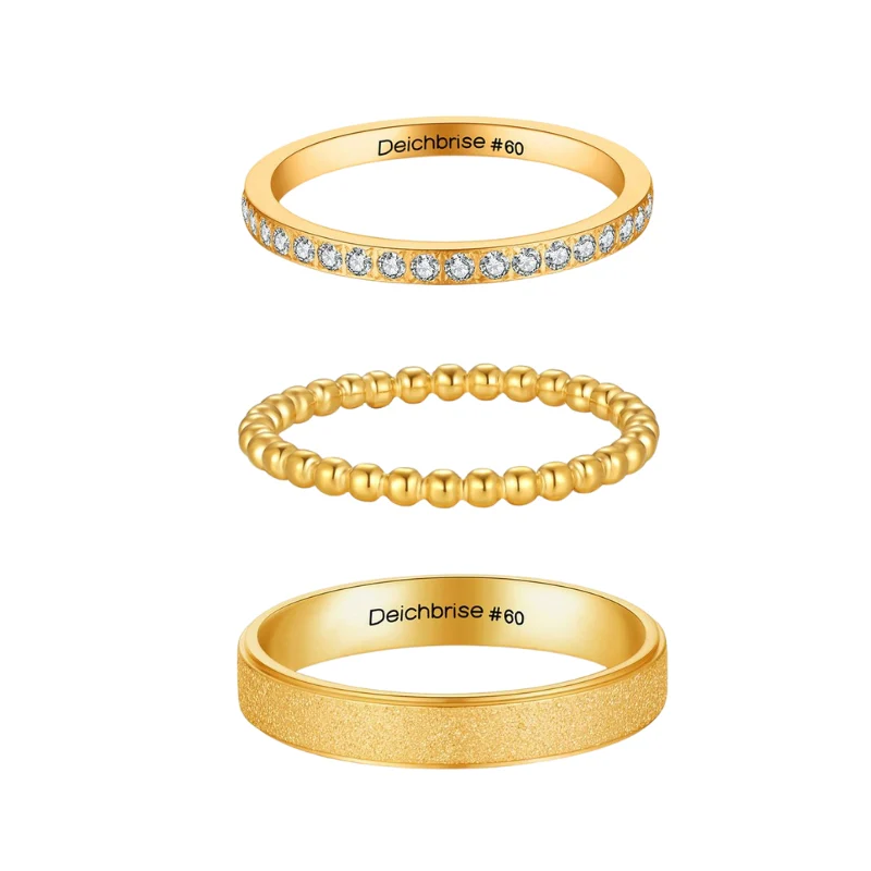 Stapelring-Set Wellenglitzern - Image 9