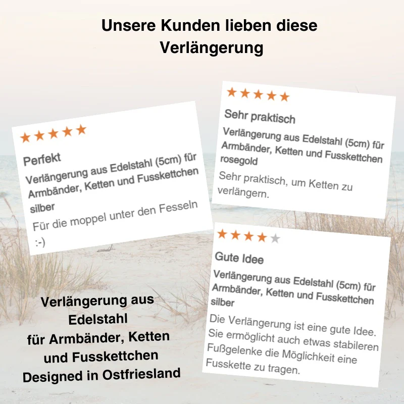 Verlängerung aus Edelstahl (5cm) für Armbänder, Ketten und Fusskettchen - Image 4